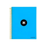 Cahier spirale antartik a4 240p 90g couverture rembordee quadrillage 5mm 4 trous       coil-lock coloris bleu