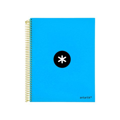 Cahier spirale antartik a4 240p 90g couverture rembordee quadrillage 5mm 4 trous       coil-lock coloris bleu