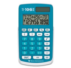 Texas Instruments TI-106 II calcolatrice Desktop Calcolatrice di base Turchese, Bianco