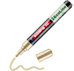 Marqueur edding 50 ecoline peinture base eau pointe      ogive 2/3mm coloris or