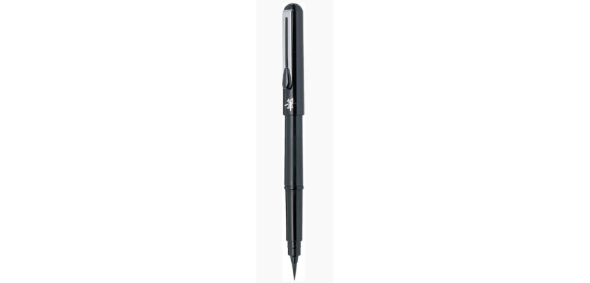 Feutre dessin pentel pocket brush pointe pinceau et recharge cartouche encre noire pigments sous pochette