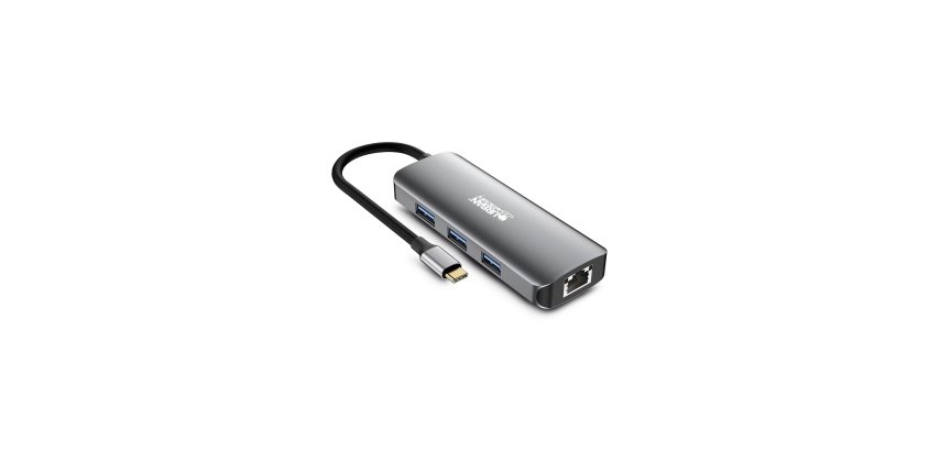 Urban Factory MHC55UF base para portátil y replicador de puertos Alámbrico USB 3.2 Gen 1 (3.1 Gen 1) Type-C Gris