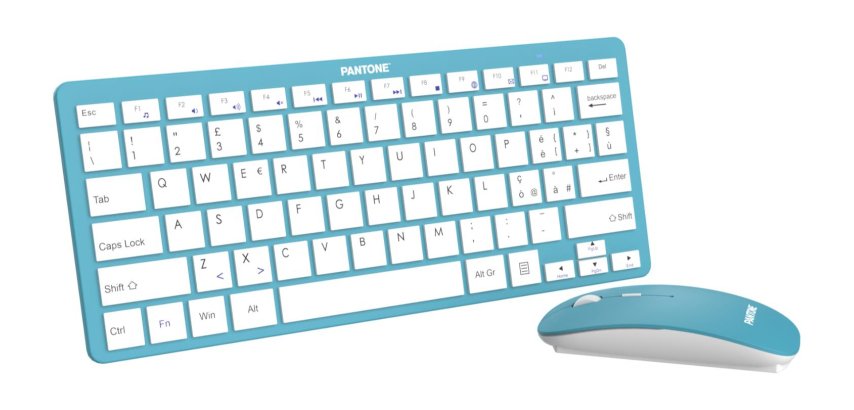 Pantone PT-KB09G1 tastiera Mouse incluso Casa RF Wireless QWERTY Italiano Blu
