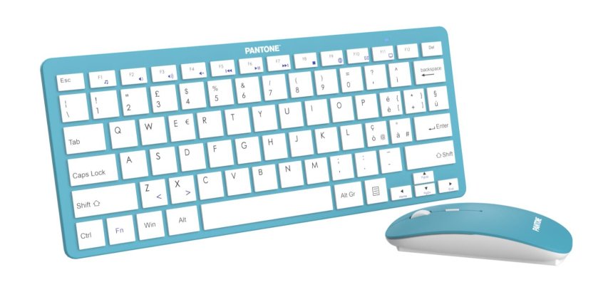 Pantone PT-KB09G1 keyboard Mouse included Home RF Wireless QWERTY Italian Blue