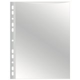 Pochette q-connect polypropylene lisse perforee  folio 80 mc cristal sachet 10 unites
