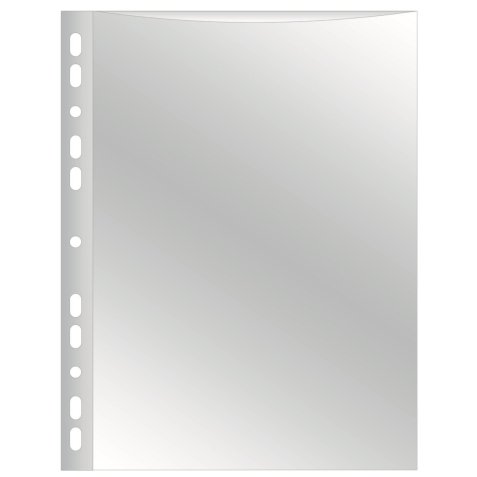 Pochette q-connect polypropylene lisse perforee  folio 80 mc cristal sachet 10 unites