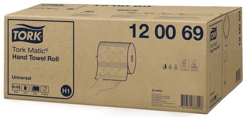 Essuie-mains tork advanced blanc 2 plis 150mx21cm pour   distributeur matic h1 lot de 6