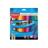 Crayon couleur maped color pep's triangulaire mine tendre résistante sans écharde coloris lumineux étui carton 36u