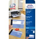 Carte visite avery impression jet d'encre recto verso 260g/m2 85x54mm bords lisses blanc mat pochette 80 unités