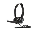 Hamlet HHEADMUS-C cuffia e auricolare Cablato A Padiglione Musica e Chiamate USB tipo-C Nero