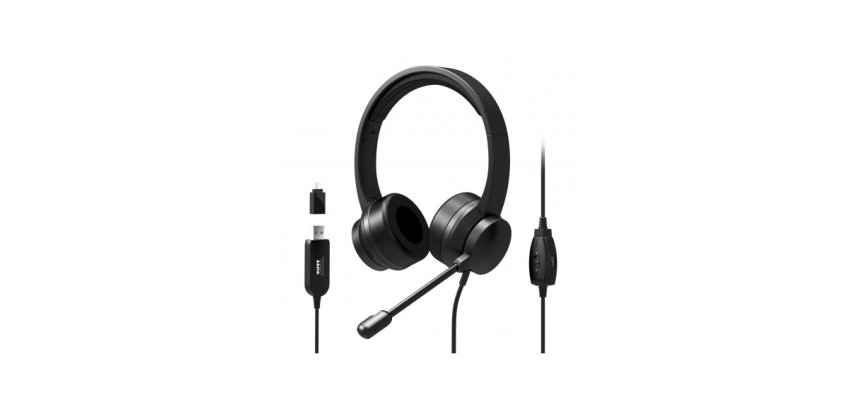 Port Designs 901605 casque Avec fil Arceau USB Type-A Noir