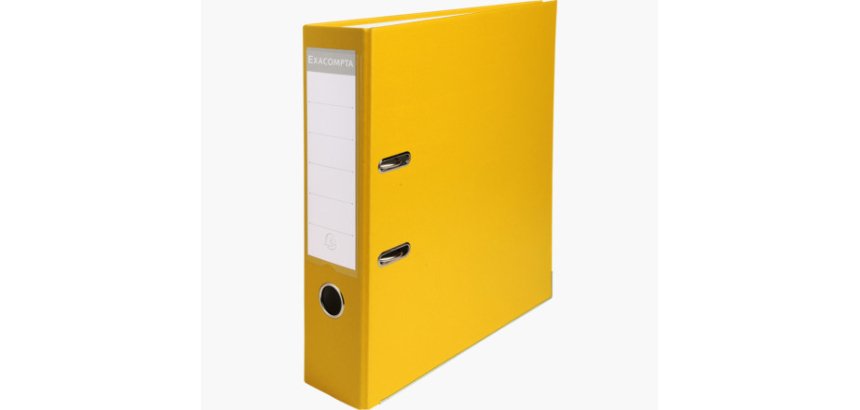 Classeur à levier polypropylène dos de 75mm - Jaune