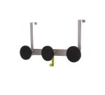 Patère de porte alba triple supporte 20kg coloris gris métal/noir