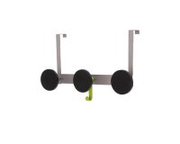 Patère de porte alba triple supporte 20kg coloris gris métal/noir