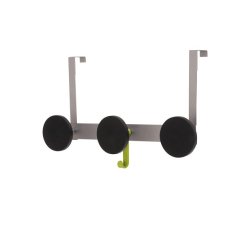 Patère de porte alba triple supporte 20kg coloris gris métal/noir