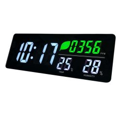 Horloge led murale ou a poser avec capteur co2, temperature et humidite 37,5x4x3,8c,