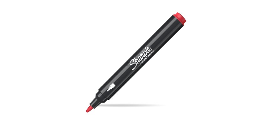 Marqueur sharpie creatif pointe ogive trait 2,5mm      encre acrylique coloris rouge