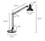 MAULstudy desk lamp, floor-standing, black