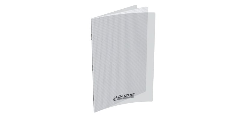 Cahier piqué conquérant classique couverture polypropylène rigide transparente a5+ 17x22cm 96 pages 90g séyès incolore