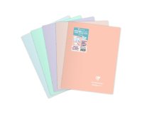 Cahier piqué Koverbook Blush 24x32cm 96 pages grands carreaux couverture polypropylène opaque bicolore Couleur aléatoire. - Assortis