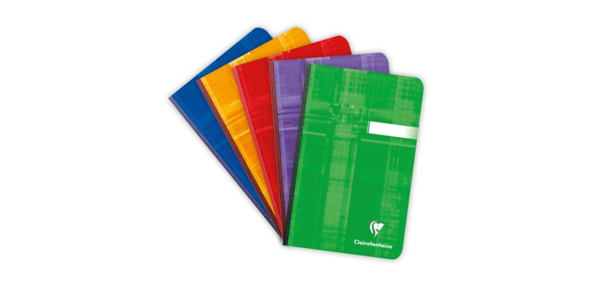 Carnet brochure dos toilé 11 x 17 cm 96 feuillespetits carreaux couleur aléatoire