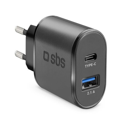 SBS Chargeur secteur avec prises USB-A et USB-C