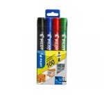 Marqueur permanent Pilot Marker 100 pointe conique 4,5 mm - Pochette de 4