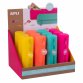 Trousse ronde en silicone Fluor Collection. Assortis : fuchsia, orange, turquoise et jaune.