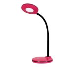 Lampe LED Splash Framboise,avec variateur. Dim. Tête D10,5 cm, bras flexible H32 cm, socle D13 cm