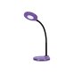 Lampe LED Splash Violet,avec variateur. Dim. Tête D10,5 cm, bras flexible H32 cm, socle D13 cm