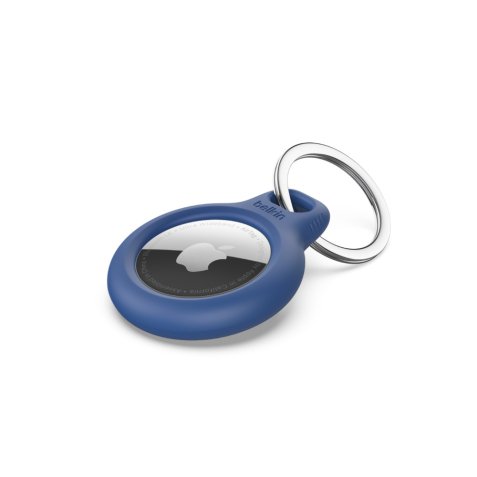 Funda protectora con llavero para localizador o rastreador Apple AirTag Belkin F8W973btBLU Secure Holder, azul