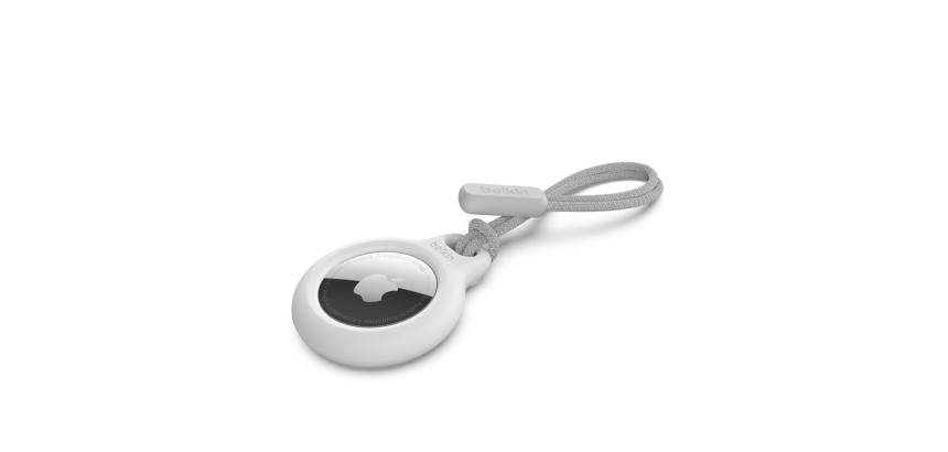 Funda protectora con correa para localizador o rastreador Apple AirTag Belkin F8W974btWHT Secure Holder, blanco