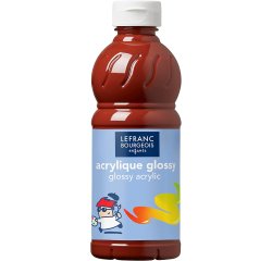 Peinture acrylique lefranc bourgeois glossy fluide brillante indélébile multi-supports terre sienne brûlée flacon 500ml