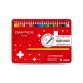 Boîte métal de 30 crayons de couleur Aquarellable SWISSCOLOR METAL SWISS DRAPEAU