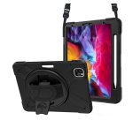 DLH Coque renforcee avec emplacement stylet, bandouliere, poignee rotative et pied support pour Apple iPad Pro 11" 1ere et 2eme generation (2018 / 2020)
