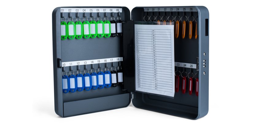 Armoire 36 clés fermeture à clés Pavo, gris foncé