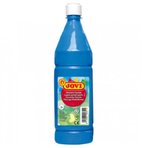 Gouache jovi liquide bouteille 1000 ml. bleu cyan.
