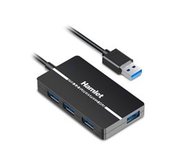 Hamlet XHUB-04U3 hub di interfaccia USB 3.2 Gen 1 (3.1 Gen 1) Type-A 5000 Mbit/s Nero