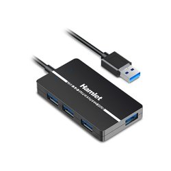 Hamlet XHUB-04U3 hub di interfaccia USB 3.2 Gen 1 (3.1 Gen 1) Type-A 5000 Mbit/s Nero