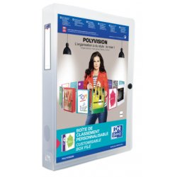 Boîte de classement personnalisable Polyvision 24x32cm, en polypro 7/10e. Dos 4cm. Incolore