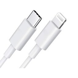 DLH CABLE USB-C VERS APPLE LIGHTNING CERTIFIE MFI 1M 3.25A 65W MAX BLANC