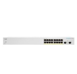 Cisco CBS220-16P-2G Géré L2 Gigabit Ethernet (10/100/1000) Connexion Ethernet, supportant l'alimentation via ce port (PoE) Blanc