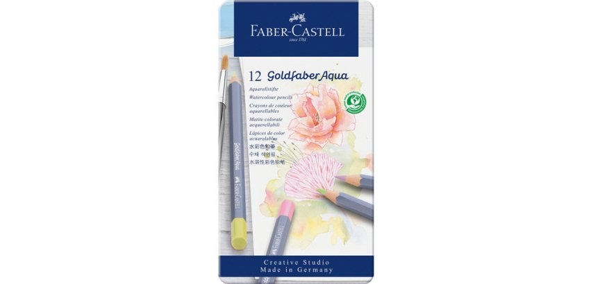 FABER-CASTELL Crayon GOLDFABER Aquarelle, boîte métal de 12