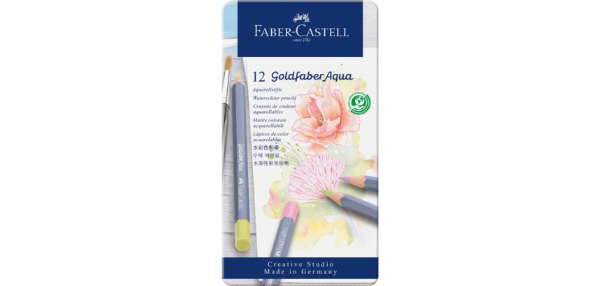 FABER-CASTELL Crayon GOLDFABER Aquarelle, boîte métal de 12