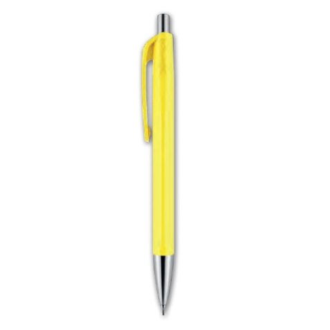 Porte-mine caran d'ache 884 infinite mine 0.7mm bouton poussoir chrome brillant coloris jaune