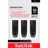 Sandisk pack de 3 clés USB Ultrastar 64 Go Usb 3.2 (USB-C) Noir