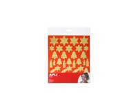 Gommette noël apli agipa coloris or fond rouge pochette 68 unités