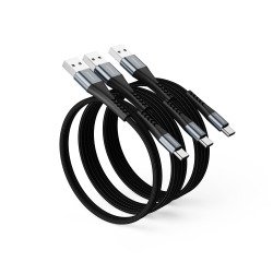 Intenso CHARGING/DATA CABLE A60C MIX 3PCS PACK ZWART cavo USB USB A USB C Nero