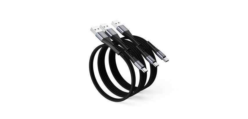 Intenso CHARGING/DATA CABLE A60C MIX 3PCS PACK ZWART cavo USB USB A USB C Nero