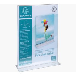 Porte-visuel droit vertical format A4 - Cristal 84158D